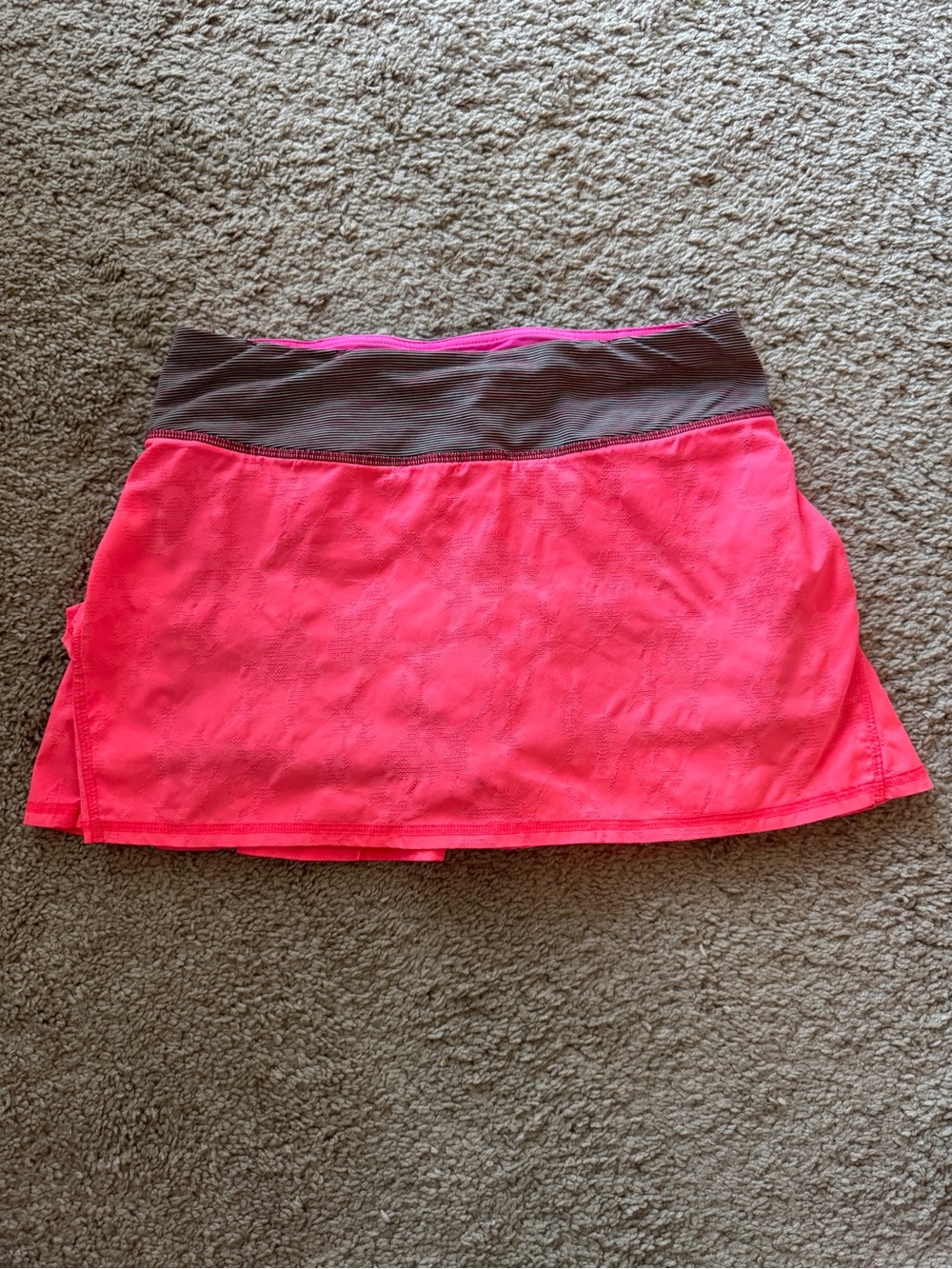 Lululemon Run Pace Setter Skirt Regular Flash Pink Black Shorts Size4-send offer